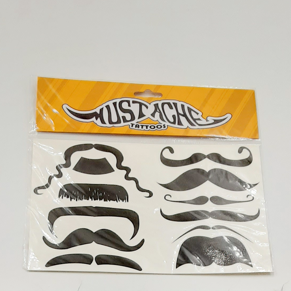 Mustache tattoo party pack