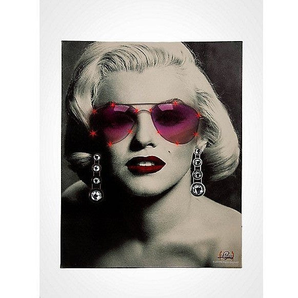 Marilyn Monroe Glasses LED Light Canvas Wall Art Retro Decor (16"x20"), , FESSONLINE, FESSONLINE