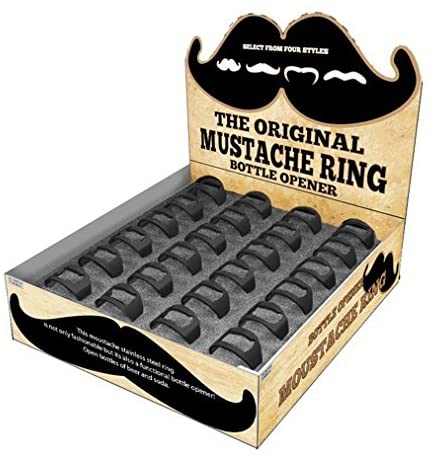 24 Mustache stainless steel ring bottle opener
