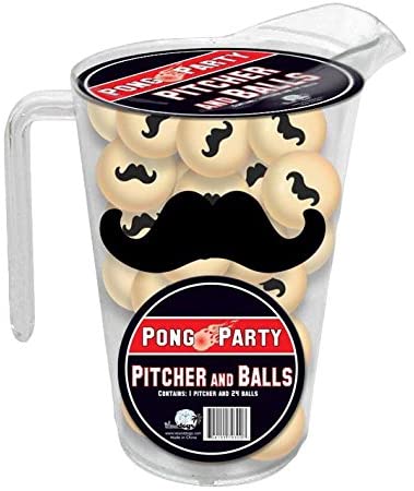 Mustache pitcher and balls pong party
